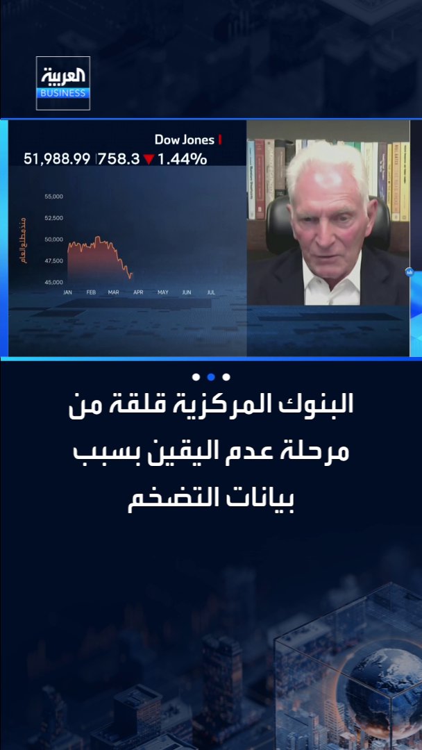 رئيس شركة ناصر السعيدي وشركاه د. ناصر السعيدي لـ _Business. "الأسواق تشهد تقلبات كبيرة بسبب ارتفاع أسعار النفط والبنوك المركزية قلقة من الدخول بمرحلة عدم يقين بسبب بيانات التضخم" 
