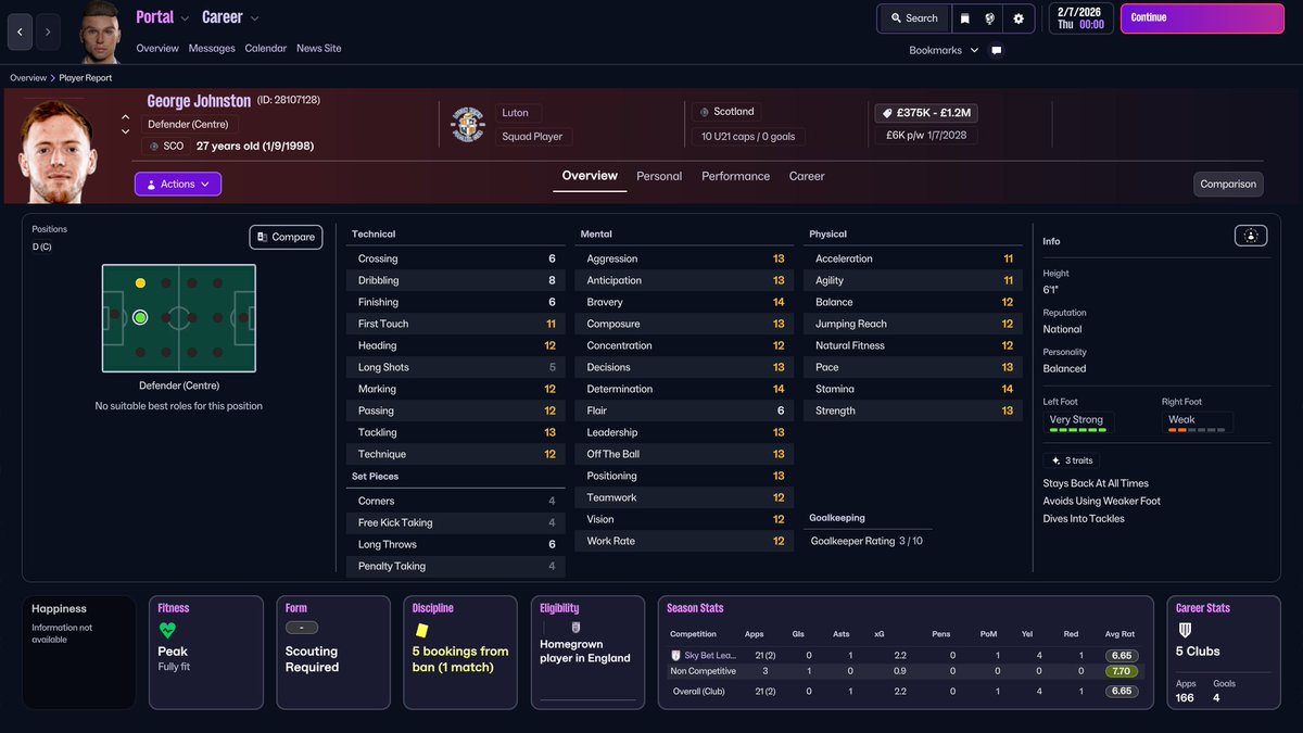 franklyfm84's tweet photo. Eagle eyed GeorgeGlover3148 on YT spotted the game had given George Johnston a £79m p/w contract 🤯

I have updated the save game and the new version can be downloaded from the video description below 👇

#fm26 #footballmanager26 #2627seasonupdate https://t.co/5k9AdkceRE