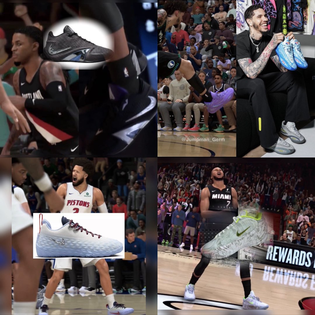 Jumpman_Germ's tweet photo. New shoes in #NBA2K27
- Ja 4’s
- LaMelo MB.06
- Cade Nike S.T. Charge PE
- Giannis Freak 8 https://t.co/GsyMunN8Hf
