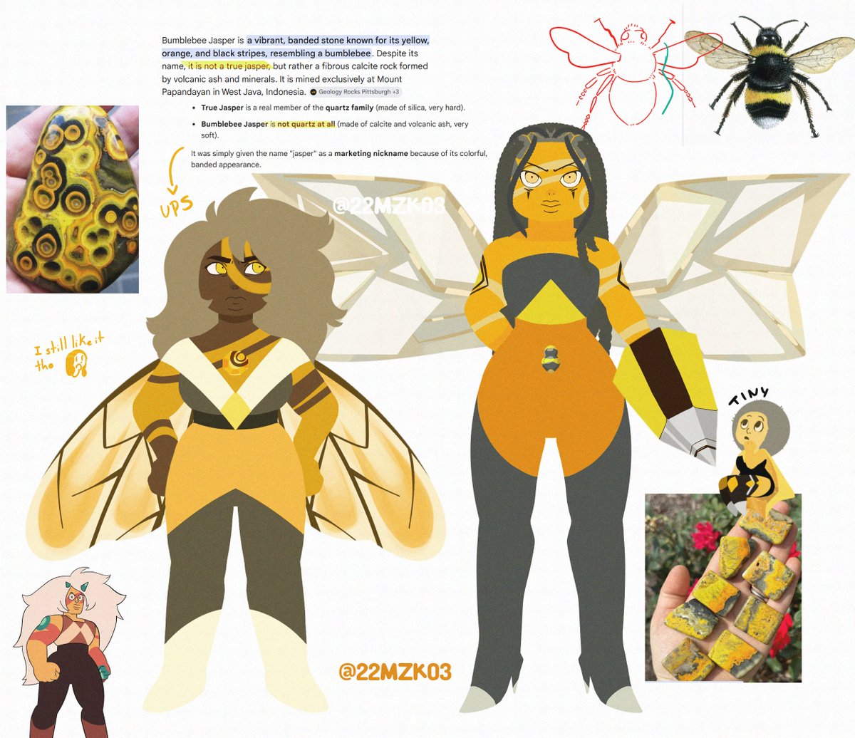 22MZK03's tweet photo. Bumblebee Jasper #fangem #StevenUniverse
Yeah, I can't decide on just one design 🫠 https://t.co/BuDspTgxPE