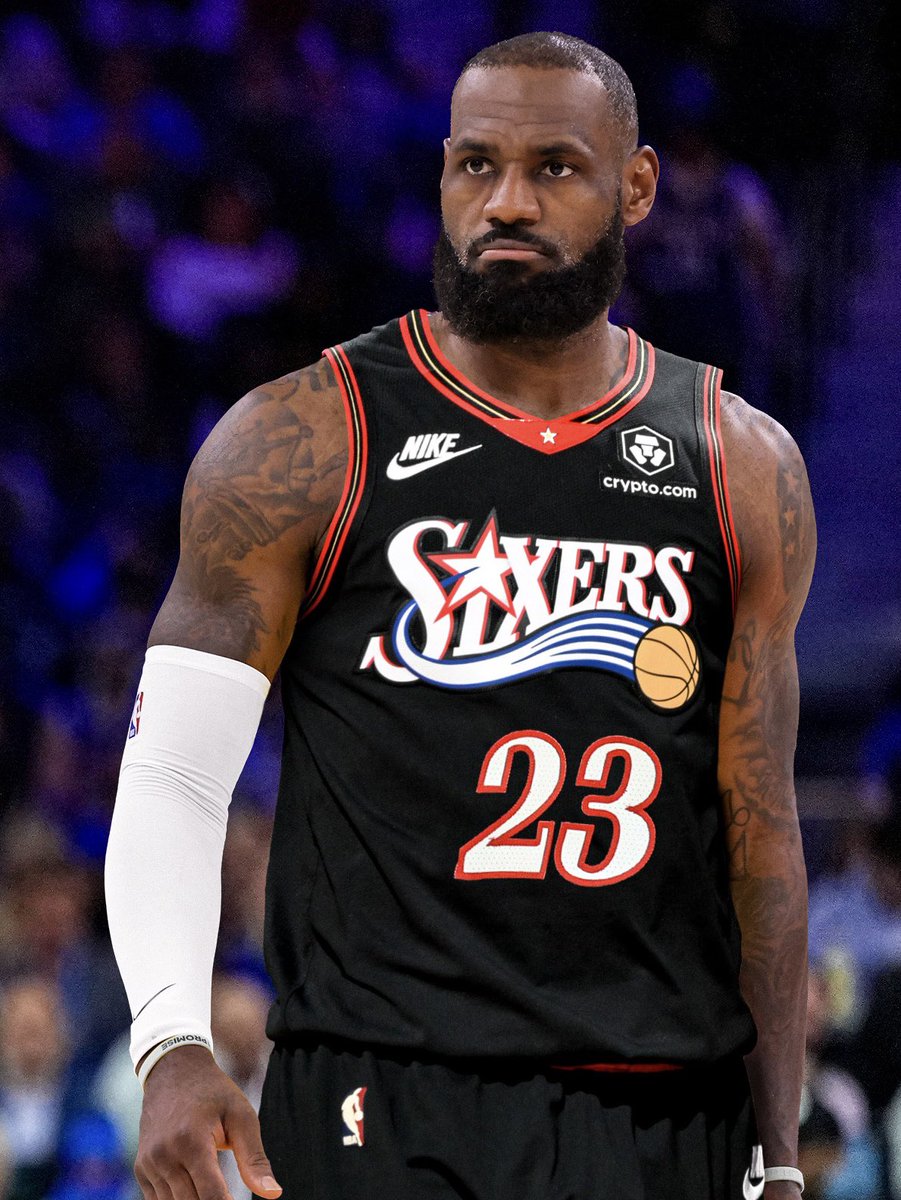JClarkNBCS's tweet photo. The LeBron James Sixers jerseys sold more than any player switching teams, surpassing Shohei Ohtani in 2023, in the first 48 hours after he said he was coming to Philly, according to @Fanatics https://t.co/S5nNSNwZgM