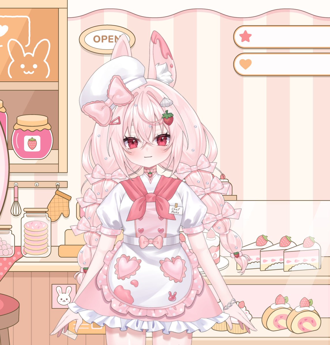 AmaouMoka's tweet photo. 🍓 ୨୧ Today's Special ୨୧ 🍓
Fresh strawberry mille feuille is on the menu today! Crispy, fluffy, and filled with sweet cream! Don't ask how many strawberries I "taste tested"(⁄ ⁄>⁄ ▽ ⁄<⁄ ⁄)
I hope today brings you at least one little reason to smile. Even tiny happy moments are worth celebrating! I'll be cheering for you from the bakery my strawbunnies~🍰🐰♡
#AmaouMoka #ENVTuber #Vtuber
