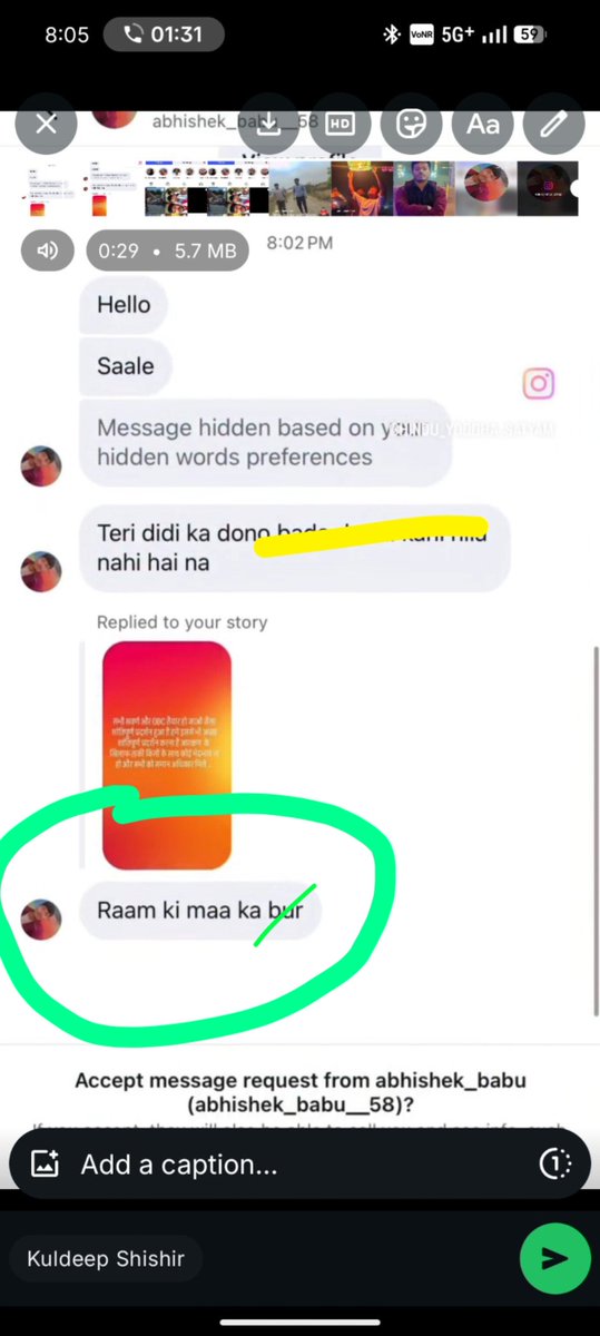 BhagwaSquad's tweet photo. 🚨RT- UNTIL HE GETS ARRESTED🚨

Abhishek Babu has posted insult¡ng remarks against LORD SHRI RAM, a revered deity of Hindus, hurting the religious sentiments of the Hindu community.

Hello @santkabirnagpol, please take immediate cognizance of this matter, ARREST the accused, and initiate strict LEGAL action.
@Uppolice @CMOfficeUP @dgpup @AdgGkr

📍Vill: T@ra¡ni, K०tw∆li Kh@l¡lab∆d