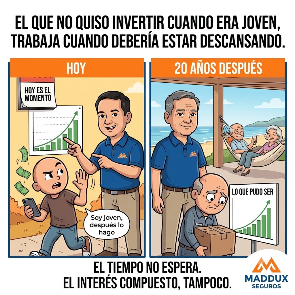 MadduxSeguros's tweet photo. Asegurar tu futuro es la mejor inversión que puedes hacer. ¡Tranquilidad para ti y los tuyos! 
#MadduxSeguros 
#Seguros
#AhorroParaElRetiro https://t.co/lm3ec2R4XQ