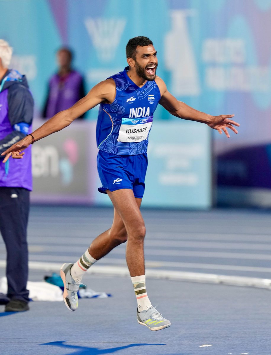 BAJP_INDIA's tweet photo. Sarvesh Kushare of India wins Silver medal in the high jump clearing 2.25m in the Commonwealth Games 2026 at Glasgow. Kushare’s season continues to be his best season ever.

Go after your dreams. No matter how unobtainable others think it is.

#CWG2026 #KheloIndia https://t.co/yle9Bt2244