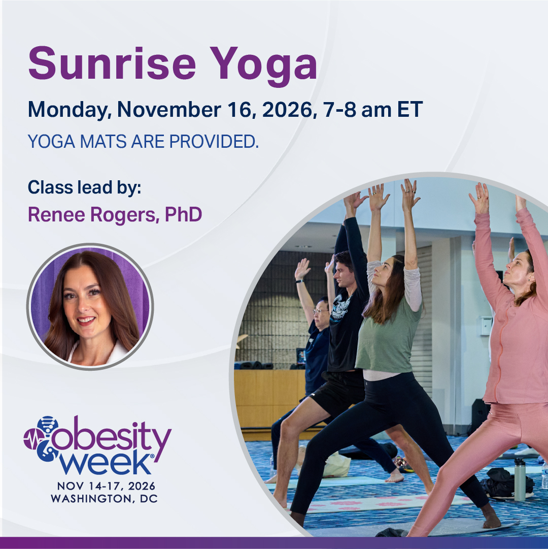 ObesityWeek's tweet photo. Customize your ObesityWeek 2026 experience with exclusive ticketed events, including:

 •Pediatric Obesity Pre-conference Course
•Sunrise Yoga
•Breakfast Forum on Primary Care Models of Obesity Care

Register by Aug. 17 to save: https://t.co/AOrAgw0CVW

#OW2026 #ObesityWeek https://t.co/cJTHK3hZ16