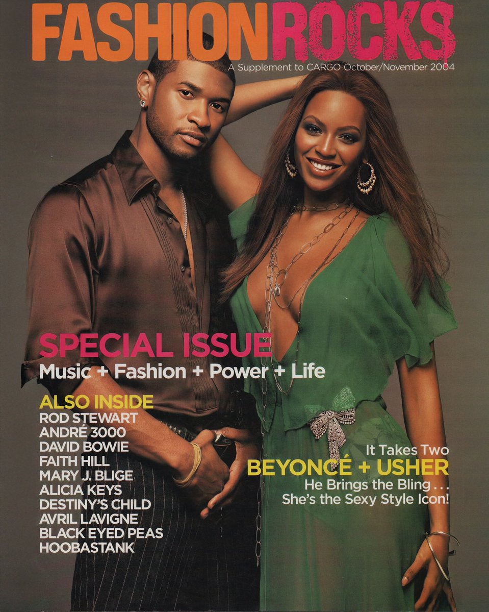 KORDEICLUB's tweet photo. beyoncé, usher, and destiny’s child for ‘fashion rocks’ magazine (2004) https://t.co/YxKxefXAxu