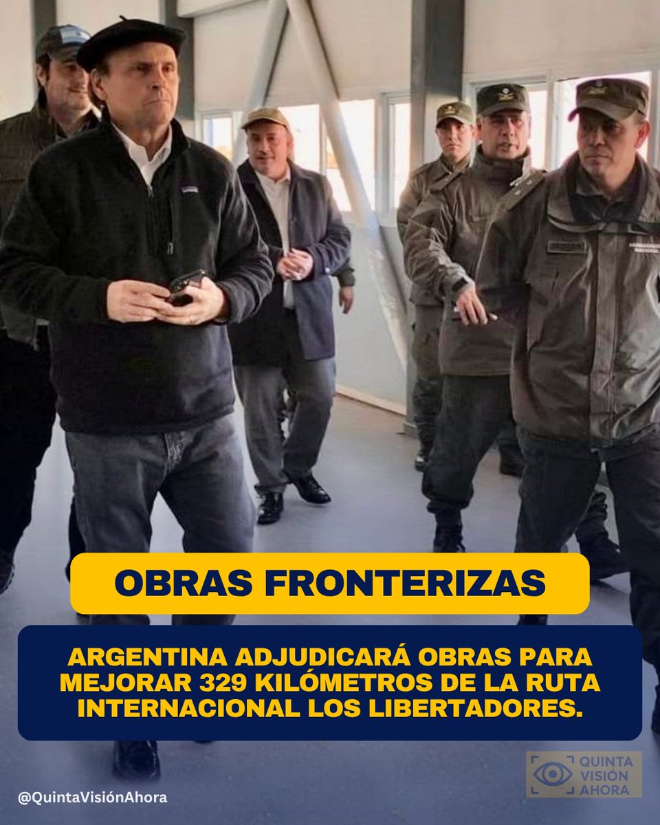 quintavahora's tweet photo. Argentina adjudicará obras para mejorar 329 kilómetros de la ruta hacia el Paso Los Libertadores. Autoridades destacan avance para la conectividad entre Chile y Mendoza. #Argentina #Chile #LosLibertadores
https://t.co/hm72voyg98 https://t.co/JqnOeD7l84