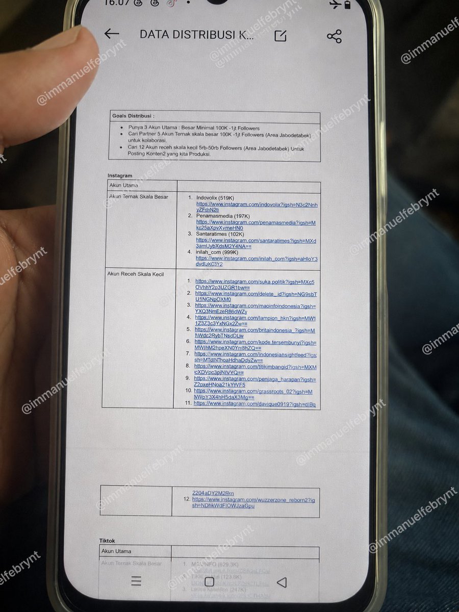immanuelfebrynt's tweet photo. A1 VALID bin WALID
Dari jejak digital terkait satgas PKH

Inilah beberapa akun yg rencananya akan diajak collab 

Note : ini baru rencana yg akan di ajak collab https://t.co/c3shGLNqJM