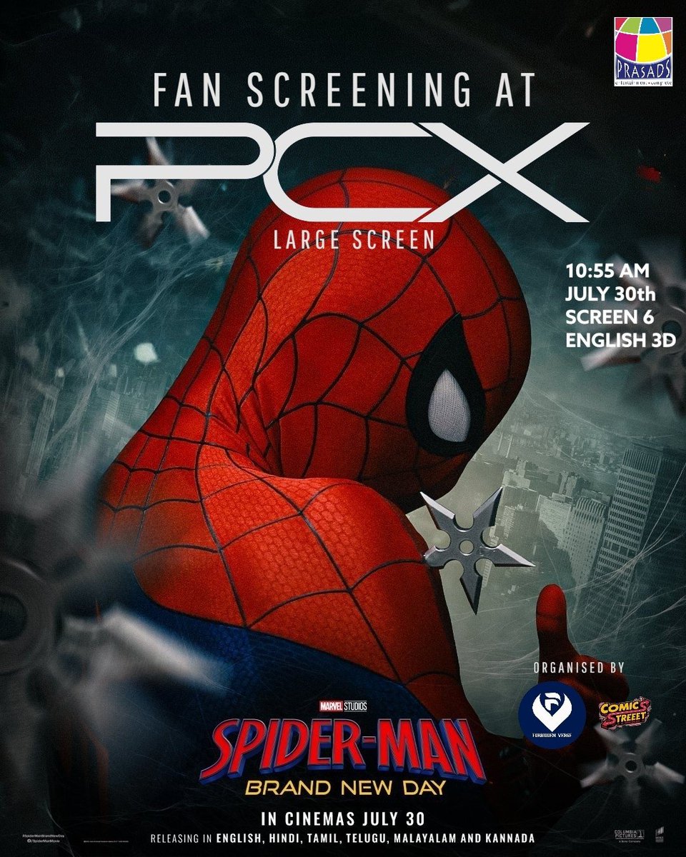 navinkumar_5's tweet photo. It's BRAND NEW DAY 🔥🕷🕸
FIRST HOLLYWOOD MOVIE FAN SCREENING 🔥 

@PrasadsCinemas @ursmohan_kumar @comicsstreet26 https://t.co/Sh8VJsVRrD