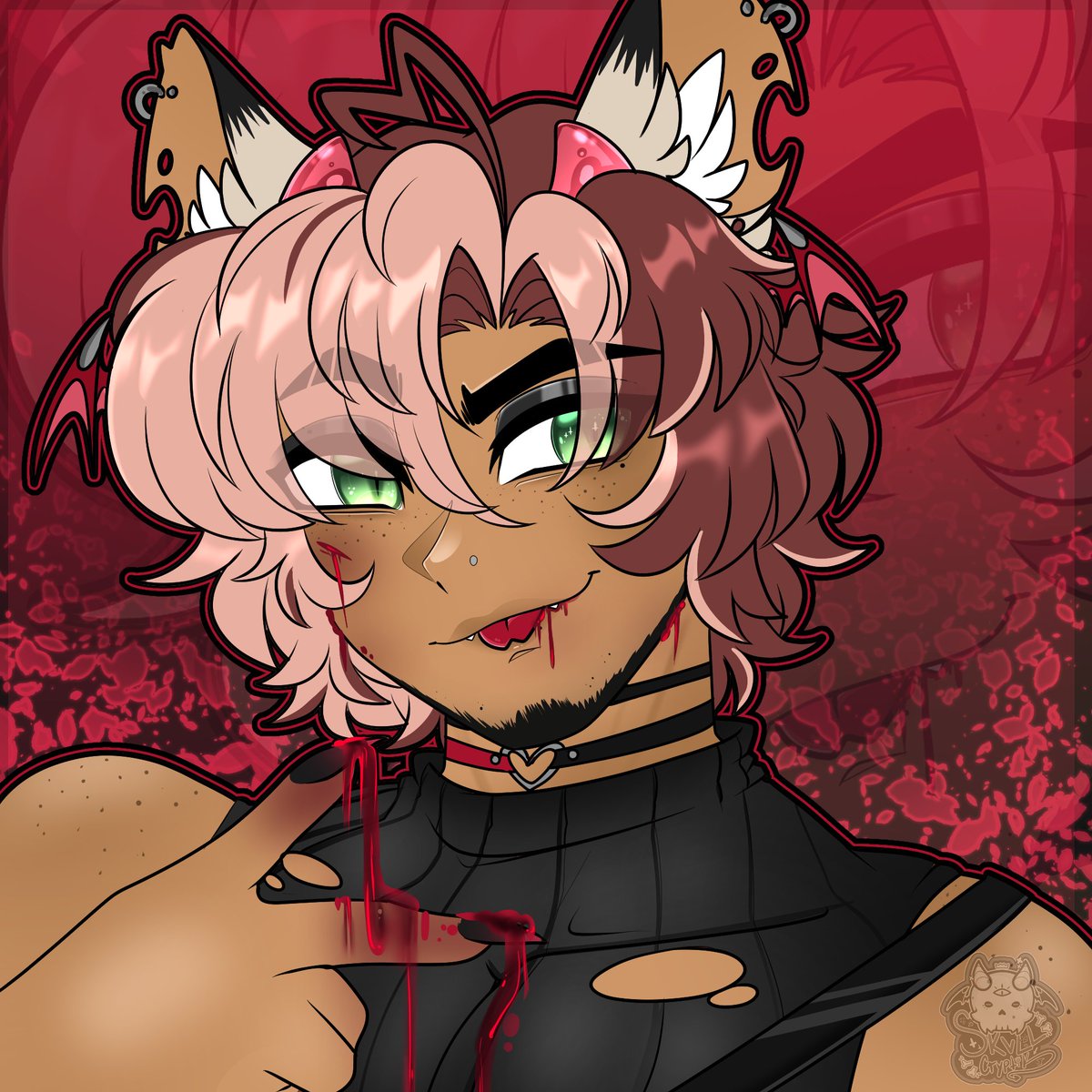 SkvllCryptik's tweet photo. Made something for this loser demon vtuber on twitch dot TV / @DevonteEros  or whatever 🙄 https://t.co/zfsXYWTdLg