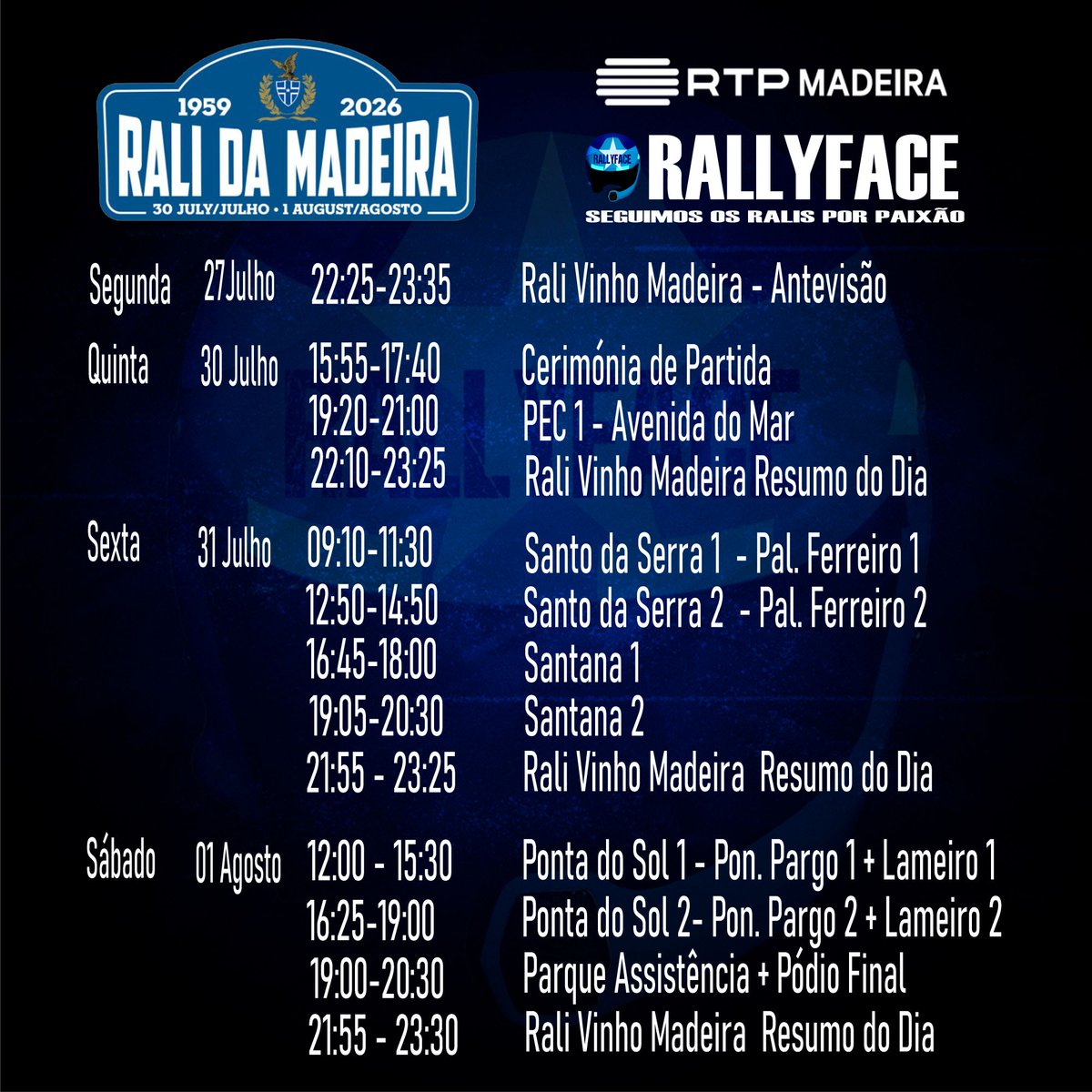 RallyTwiter's tweet photo. PORTUGAL🇵🇹
Campeonato de Portugal de Ralis
Rali da Madeira
ITINERÁRIO
PROGRAMAÇÃO  RTP-MADEIRA
ℝ𝔸𝕃𝕃𝕐𝔽𝔸ℂ𝔼 - ℙ𝔸ℝ𝔸 ℚ𝕌𝔼𝕄 ℚ𝕌𝔼ℝ 𝔼𝕊𝕋𝔸ℝ 𝔹𝔼𝕄 𝕀ℕ𝔽𝕆ℝ𝕄𝔸𝔻𝕆
#rallyface2013  #rallye #rali #ralis #rallyfans #Rally2  #portugal #CPR #madeira #madeiraisland https://t.co/XB0TSWFpaX