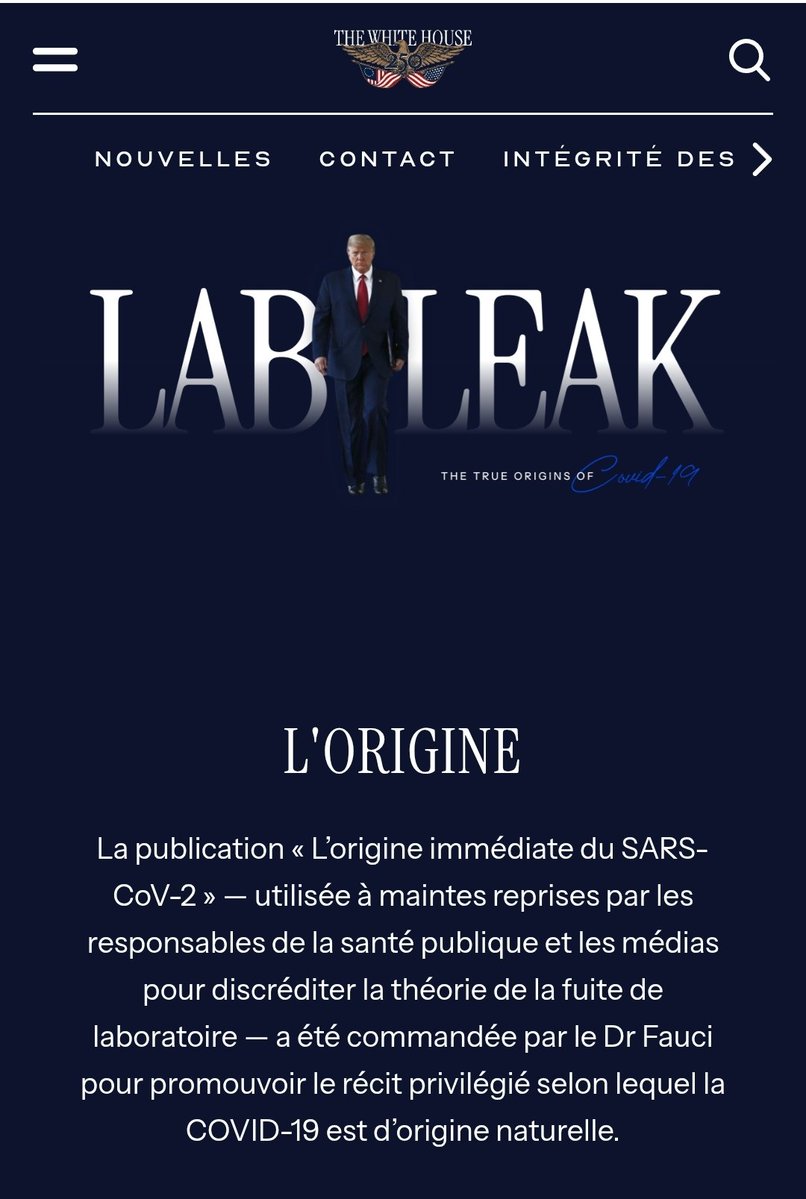 MagLiber3's tweet photo. #covidgate #Fauci 🔥🔥
Sur le site de la Maison Blanche 
Tout est posé. 
Pas un mot dans nos merdias !
Ils vont croquer les traîtres ! 

↕️
La publication « L’origine immédiate du SARS-CoV-2 » — utilisée à maintes reprises par les responsables de la santé publique et les médias pour discréditer la théorie de la fuite de laboratoire — a été commandée par le Dr Fauci pour promouvoir le récit privilégié selon lequel la COVID-19 aurait une origine naturelle.😠

Lien
https://t.co/RvkXhA7Yiy