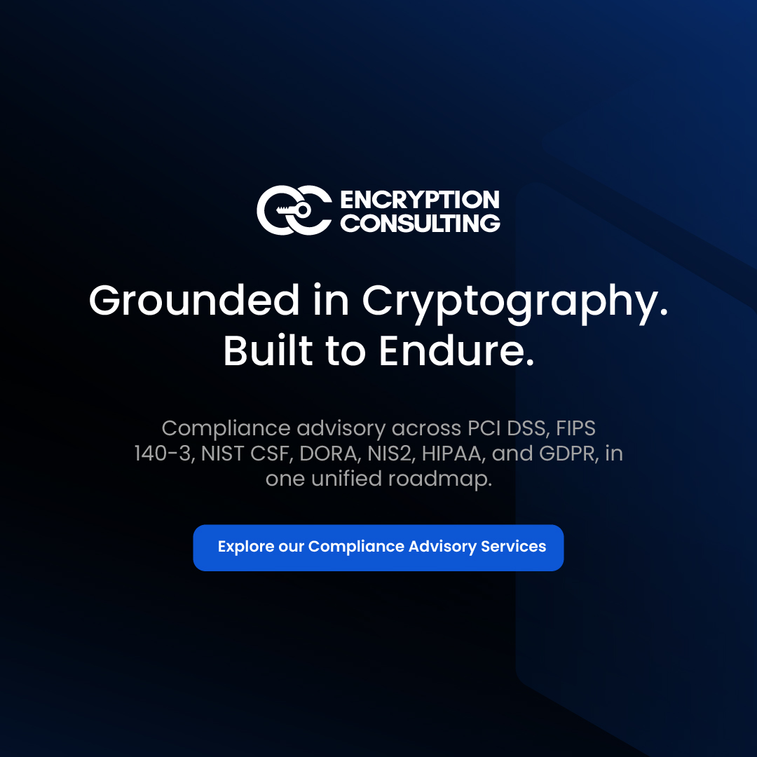 encryptioncons's tweet photo. Compliance work has a way of turning into a scramble. An audit hits the calendar, and suddenly everyone's pulling evidence, chasing gaps, and hoping nothing surfaces that should've been fixed months ago.

It doesn't have to work that way.

Compliance that's grounded in cryptography doesn't reset between audits. It holds. Our Compliance Advisory Services are built to keep you ready year-round, across PCI DSS, FIPS 140-3, NIST CSF, DORA, NIS2, HIPAA, and GDPR, in one unified roadmap.

Swipe through for the five ways we do it.

Explore our Compliance Advisory Services: https://t.co/S8pgup00Wt

#Compliance #Cryptography #CyberSecurity #EncryptionConsulting