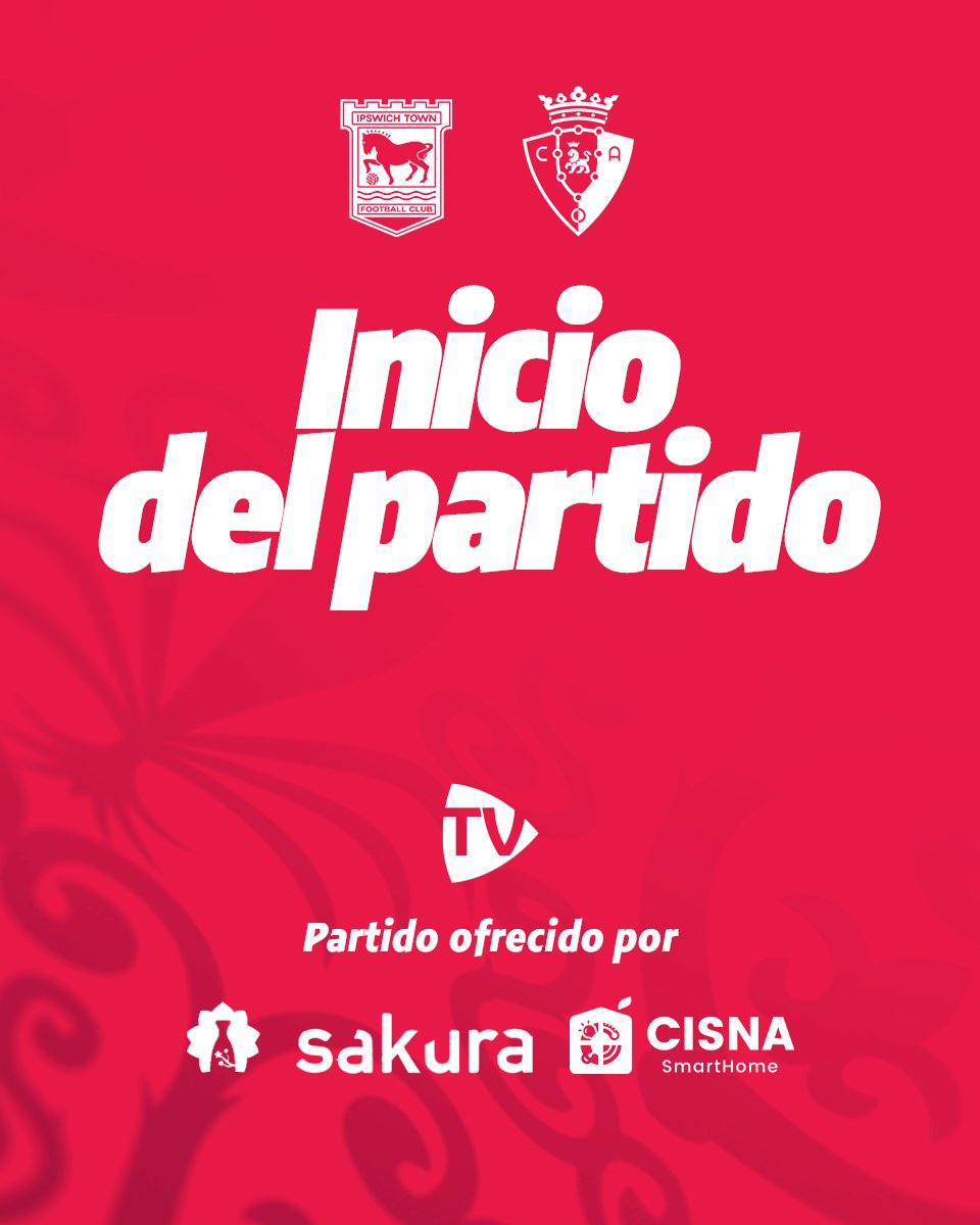 Osasuna's tweet photo. 🕒 1' | Comienza el partido en el JobServe Community Stadium (0-0).

📺 https://t.co/4kK3kRtx7X

#IpswichTownOsasuna https://t.co/vhJ7zmRrPC