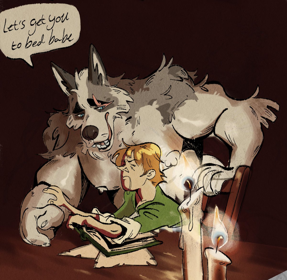 SwansnDoodles's tweet photo. Seems like Brynn has been burning his candle on both ends... Luckily Calder is happy to help him get some rest💙

#cleaved #cleavedvn https://t.co/kXbmQfQFsd