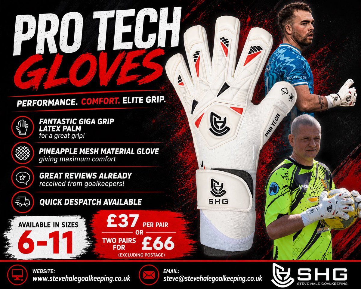 SteveHaleGK's tweet photo. Really happy with how this glove is doing both in terms of sales and feedback from the goalkeepers wearing them!

Such a comfortable glove to wear combined with a great grip❤️🧤

More pictures of the glove can be seen on the website https://t.co/NEhIuWVd3C 

#TeamSHG
#ProTech https://t.co/Wq6OI8QaKu