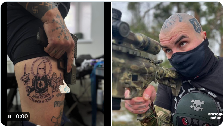liane3974's tweet photo. „Keine Nazis in der Ukraine“

„Martyn“, Kommandant des Sturmzuges „Pavian-Trupp“ der mit dem Asow-Regiment verbundenen ist, dritte Sturmbrigade. https://t.co/YJERkgAczw