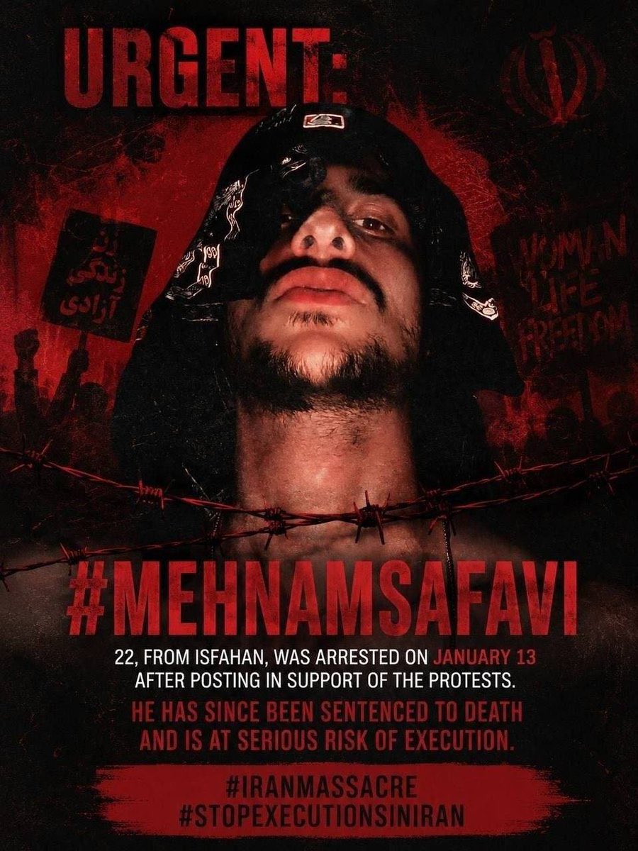 ImPieceOfMoon's tweet photo. Mahnam Navab-Safavi, a 22-year-old Persian rap artist arrested during the January protests in Isfahan, has been sentenced to death by the branch presided over by Judge Hemmatinejad.
#MahnamNavabSafavi
#StopExecutionsInIran
#StopExecutions 
@amnesty @hrw @HRANA_English @HengawO https://t.co/36rJRS8XxH