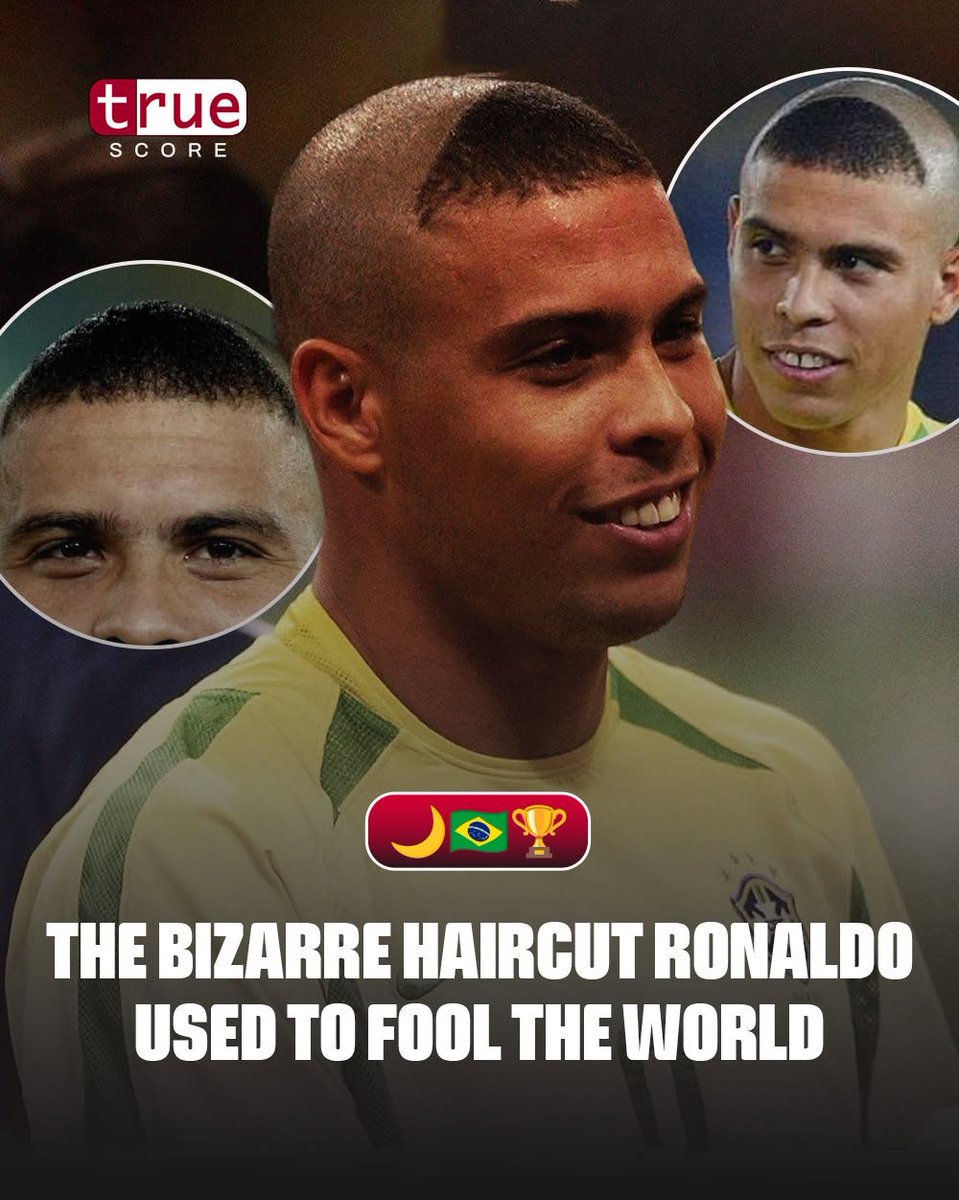 truescoreglobal's tweet photo. THE BIZARRE HAIRCUT RONALDO USED TO FOOL THE WORLD

Before Brazil’s 2002 World Cup semi-final against Turkey, Ronaldo Nazário suddenly shaved almost his entire head, leaving only a small crescent-shaped patch of hair at the front.

It was not a fashion choice or an act of superstition. It was a deliberate distraction created by the Brazilian striker.

At the time, Ronaldo was suffering from pain in his leg, and the media were constantly questioning whether he would be fit to play. After the serious knee injuries that had once threatened his career, every detail about “The Phenomenon’s” physical condition became a major story.

Ronaldo later explained:

“I had pain in my leg and everyone was talking about the injury. So I decided to cut my hair and leave that small part at the front. When I arrived at training, everyone saw my haircut and stopped talking about the injury.”

The plan worked immediately. Journalists and supporters became obsessed with his strange new look, allowing Ronaldo to escape some of the pressure and focus on the decisive matches ahead.

Years later, even Ronaldo admitted that the haircut looked terrible:

“It was horrible! I apologise to all the mothers who had to watch their children get the same haircut.”

Despite being mocked by its creator, the hairstyle became one of the defining images of the 2002 World Cup.

Ronaldo scored the only goal against Turkey, struck twice against Germany in the final and finished the tournament with eight goals, leading Brazil to their fifth world title.
