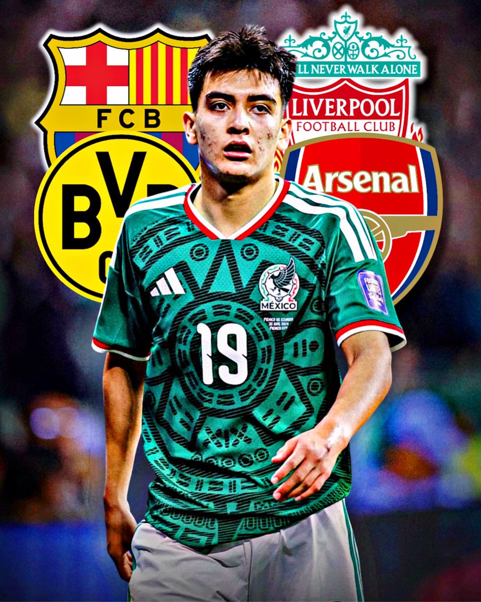 AllFutbolMX's tweet photo. 🚨🤯 NEW: 15 TOP CLUBS ACROSS EUROPE ARE INTERESTED IN SIGNING GILBERTO MORA. ✈️✍🏼

FC Barcelona, Liverpool, Arsenal, Borussia Dortmund, and Benfica have made formal contact.

Other clubs keeping tabs: Real Madrid, PSG, Bayern Munich, Manchester City. @TEAMtalk ⚠️ https://t.co/O9JyePoSO9