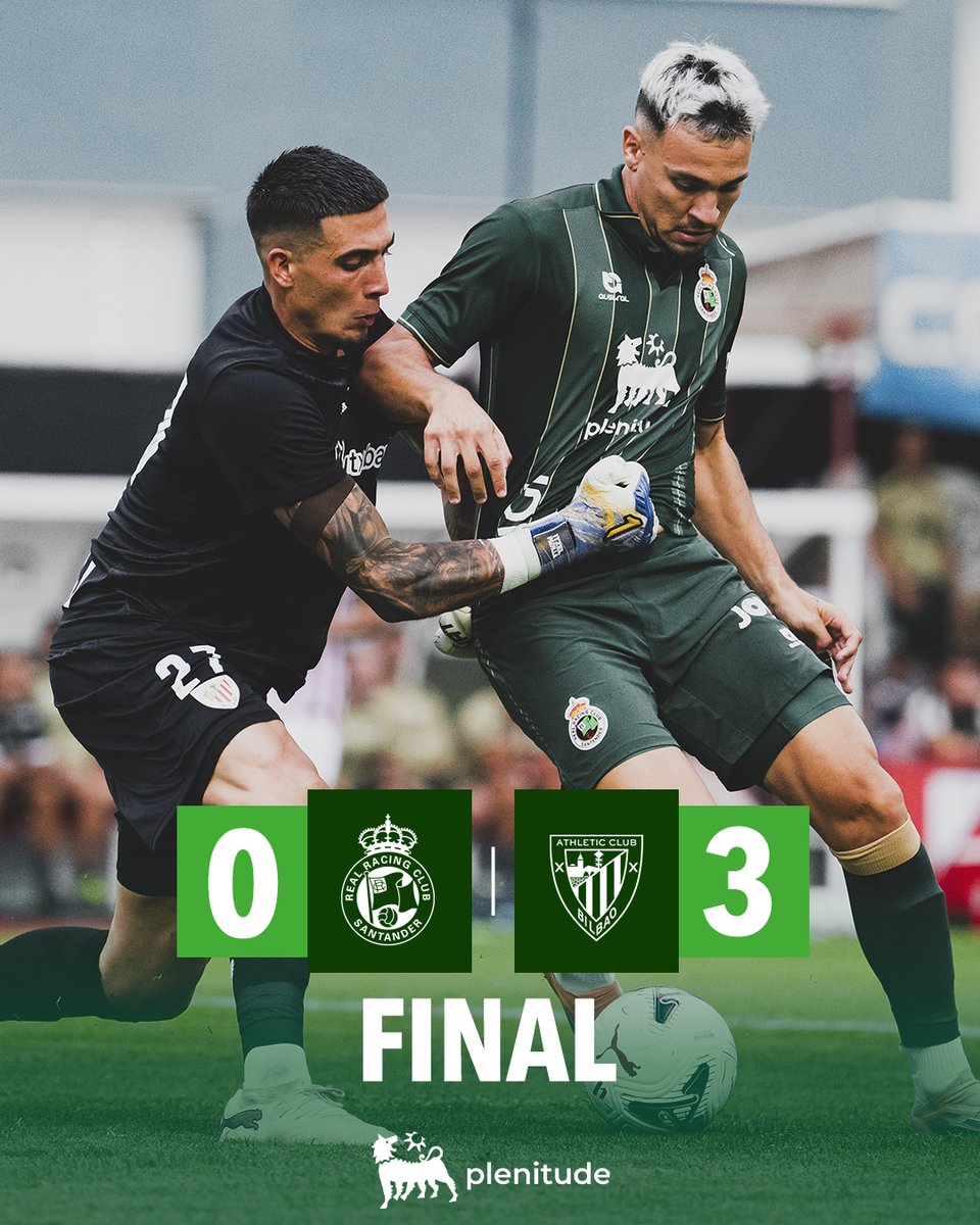 realracingclub's tweet photo. ⏹️ FINAL

Racing 0-3 Athletic 

#PreseasonLALIGA https://t.co/UOH1swcb5Y