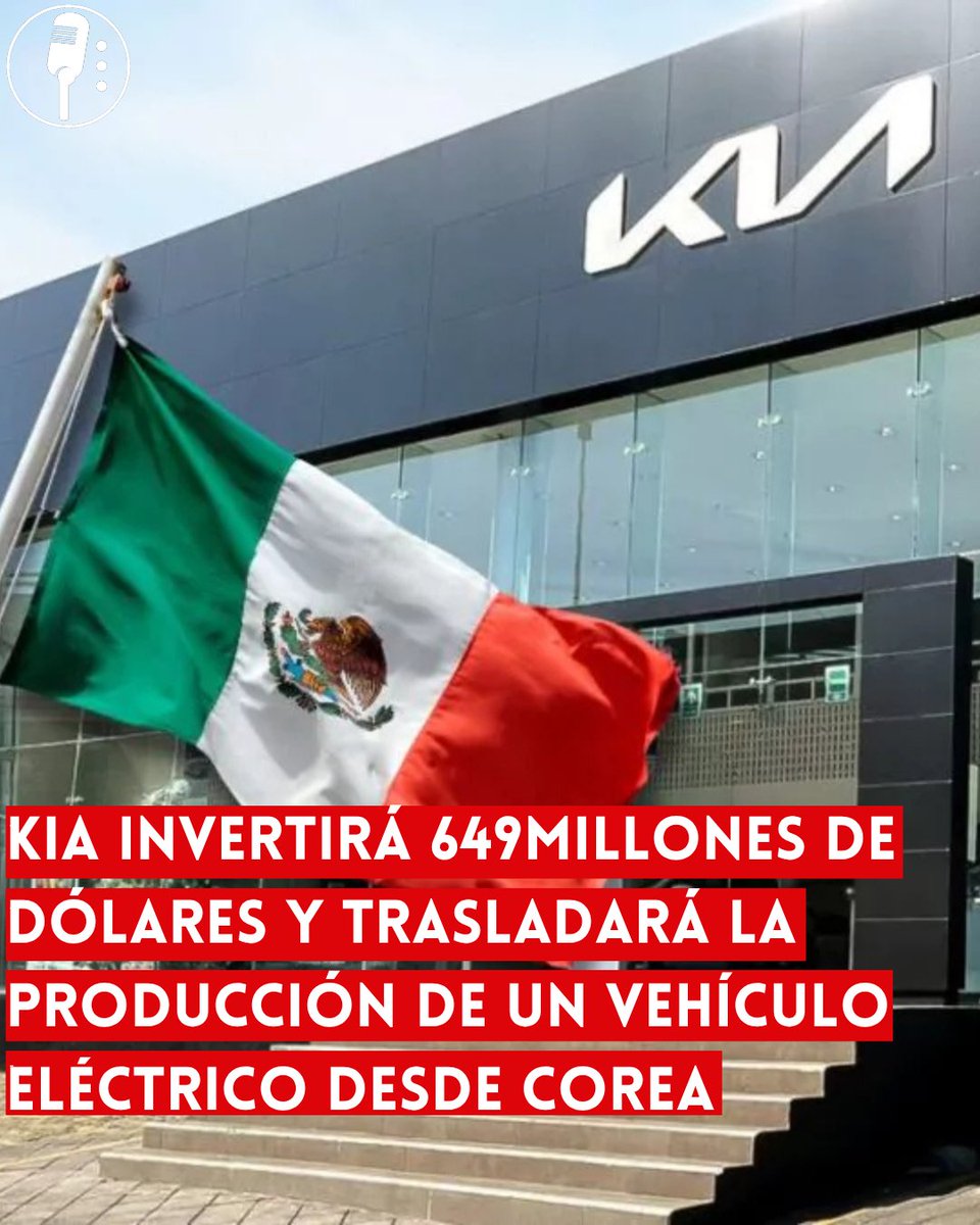 YosoyPedrero's tweet photo. 🚨 OJO: KIA INVERTIRÁ 649 MILLONES DE DÓLARES EN MÉXICO Y TRASLADARÁ LA PRODUCCIÓN DE UN VEHÍCULO ELÉCTRICO DESDE COREA

La automotriz surcoreana Kia Corporation anunció una inversión de 649 millones de dólares en México para trasladar desde Corea la producción de un nuevo vehículo eléctrico.

El proyecto contempla la creación de 500 nuevos empleos durante este año y alrededor de 1,500 plazas adicionales en el futuro, fortaleciendo la industria automotriz nacional y la cadena de suministro del sector.

El anuncio se da en un contexto en el que el presidente de Estados Unidos, Donald Trump, ha insistido en que la fabricación de vehículos debe concentrarse en territorio estadounidense como parte de su política industrial.

Con esta inversión, México refuerza su posición como uno de los principales centros de manufactura automotriz de América del Norte y continúa atrayendo proyectos de alto valor agregado, especialmente en el segmento de los vehículos eléctricos.
