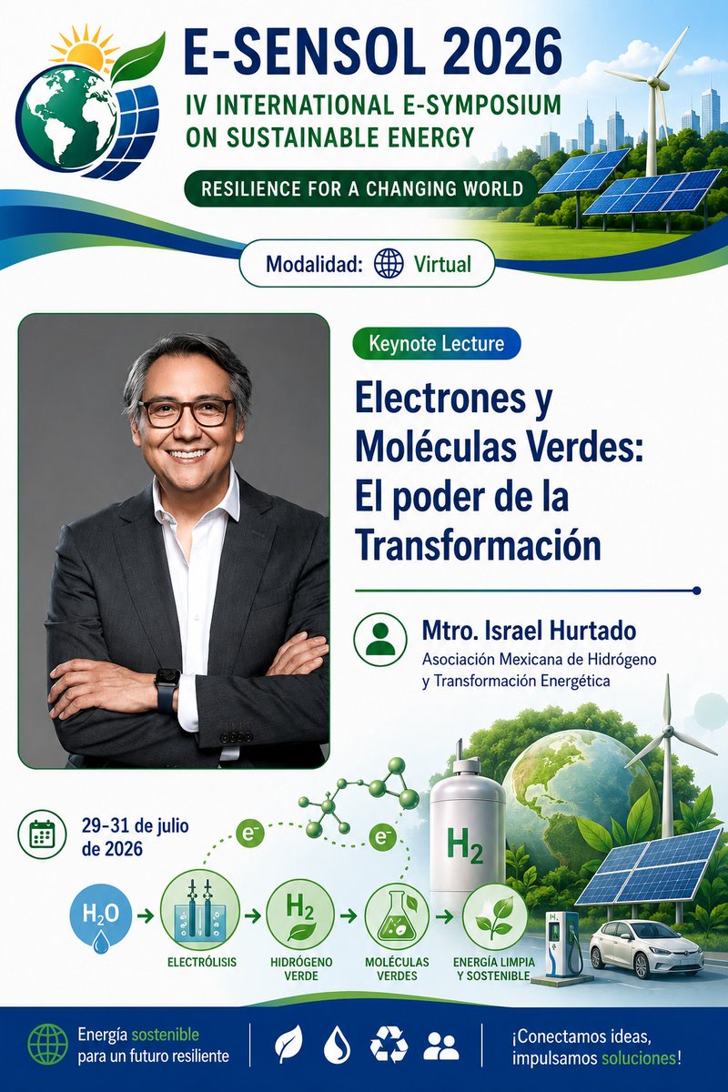 e_sensol's tweet photo. Don't miss tomorrow’s speakers
@e_sensol
@FCQ_UANL
#SustainableEnergy #RenewableEnergies #RenewableEnergyistheFuture ☀️⚡️🌊🌎🌱 https://t.co/S4fufbCzTg