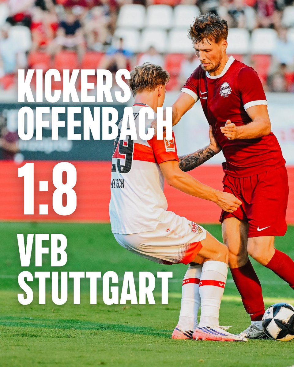 OFC_offiziell's tweet photo. Mit 8:1 gewinnt der @VfB das Jubiläumsspiel am Bieberer Berg. 🔴⚪️ #125JahreOFC #OFCVFB #kickersoffenbach #dasistoffenbach #seit1901 https://t.co/d9hAUDrrkQ