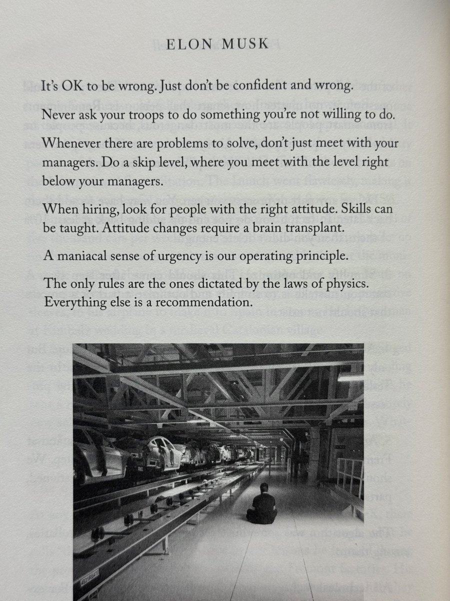 readswithravi's tweet photo. Elon Musk: A maniacal sense of urgency is our operating principle. https://t.co/NfHv5fS4w9