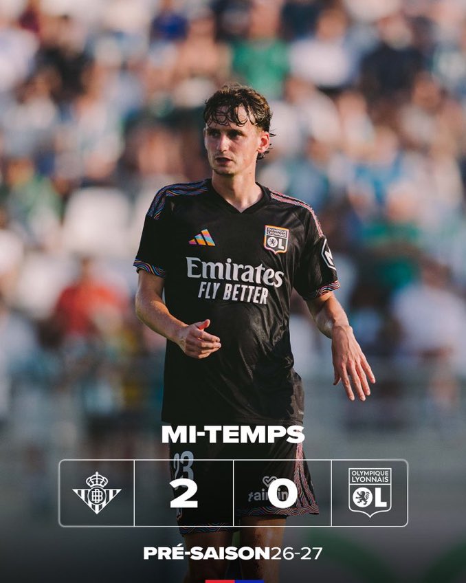OL_Turkce's tweet photo. Takımımız ilk yarıyı geride kapattı.

İY | Real Betis 2-0 OL

#TeamOL https://t.co/woOzEhJ8jU