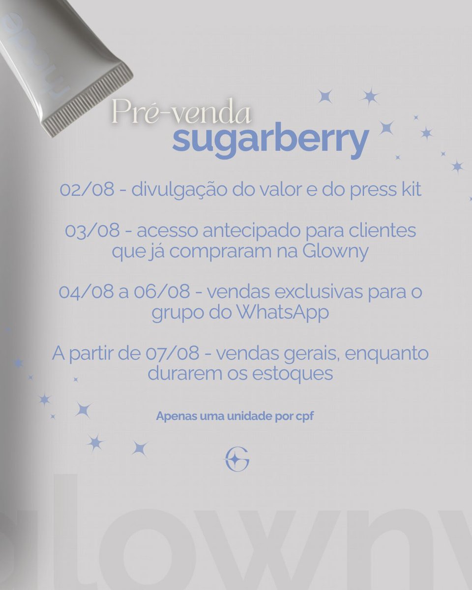 jskylrk's tweet photo. se você sonha em ter um sugarberry da rhode, essa é a hora! a glowny imports vai abrir a pré-venda com envio para todo o brasil.. entrem já no grupo da glowny para garantir o seu 🫐

🔗 https://t.co/vFyeXtWKfU https://t.co/og8lf5rcPS