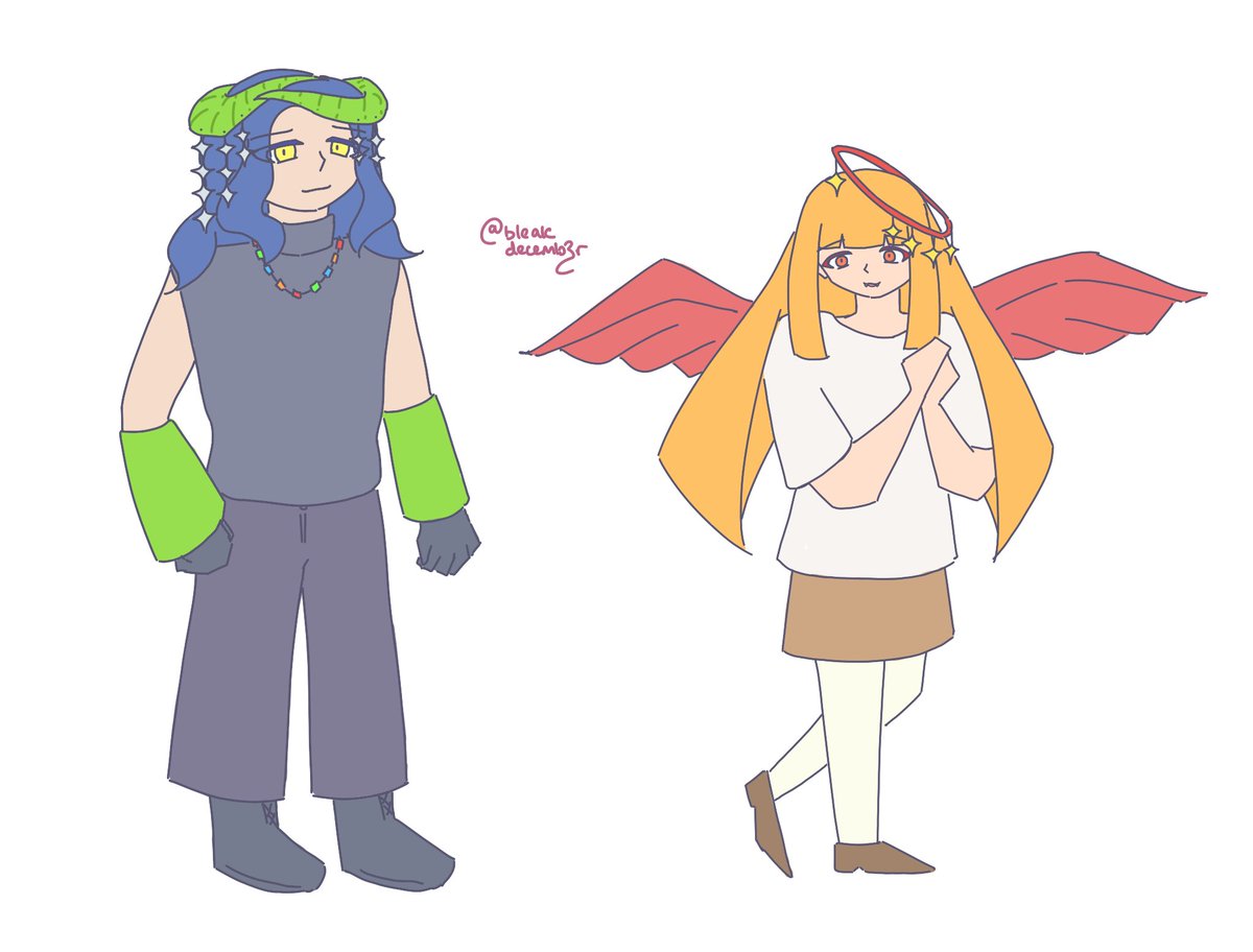 bleakdecemb3r's tweet photo. [gijinka] last two designs i think https://t.co/58DO5WjypL