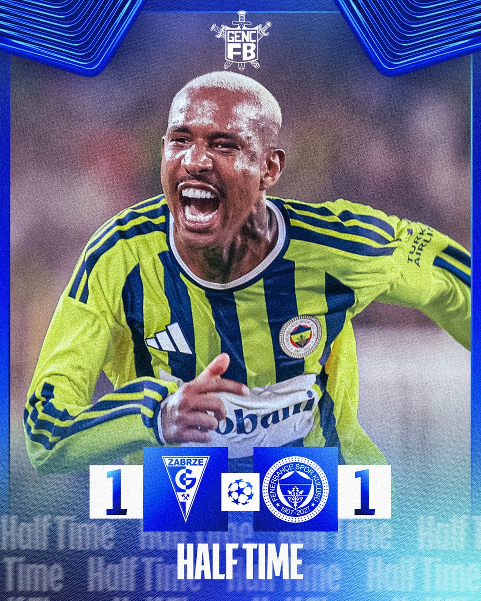 gencfborg's tweet photo. İlk Yarı Sonucu | Górnik Zabrze 1-1 Fenerbahçemiz

SALDIR FENERBAHÇE!

#GençFenerbahçeliler https://t.co/dxQk8uymFF
