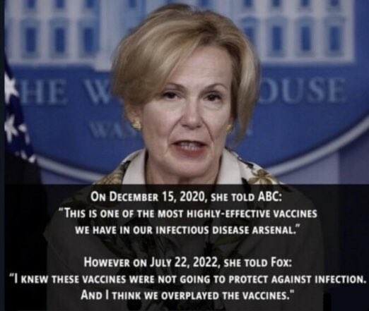GinaSaysSo's tweet photo. During the early days of the "pandemic", Trump was advised every step of the way by 'experts' who knowingly deceived and misled him with the intent to:

Control both our country and a US President.

Several times I noticed Trump rolling his eyes or biting his tongue. 

But this was a pandemic and these were the experts, right?

Birx and Fauci lied to Trump over and over, and he based his decisions on their recommendations.

And THOSE decisions impacted and still shape our current lives.

Imagine what would have happened if Trump went against them and kept the country open for business.

EVERY covid case and casualty would have been BLAMED on him. 

Trump would be serving a life sentence for killing people. (Ironic, isn't it?)

Then there's "Warp Speed", another Lib Trump-trashin  talking point. 

Trump's part in Warp Speed was removing red tape in order to get a SAFE and EFFECTIVE vaccine to us more quickly, because again, the 'experts' said that's what was needed to safely open this country. 

Trump was in a BIG HURRY for ALL OF US to get back to business, and back to our normal lives.

Trump did not create the jab! 

He trusted that Big Pharma would actually have legitimate vaccine trials and not kill us.

Trump did what he was told to do.

I will always remember him being shot down by Birx and Fauci for speaking about hydroxychloroquine as  "seems to be pretty good" at treating Covid.

Trump was right.