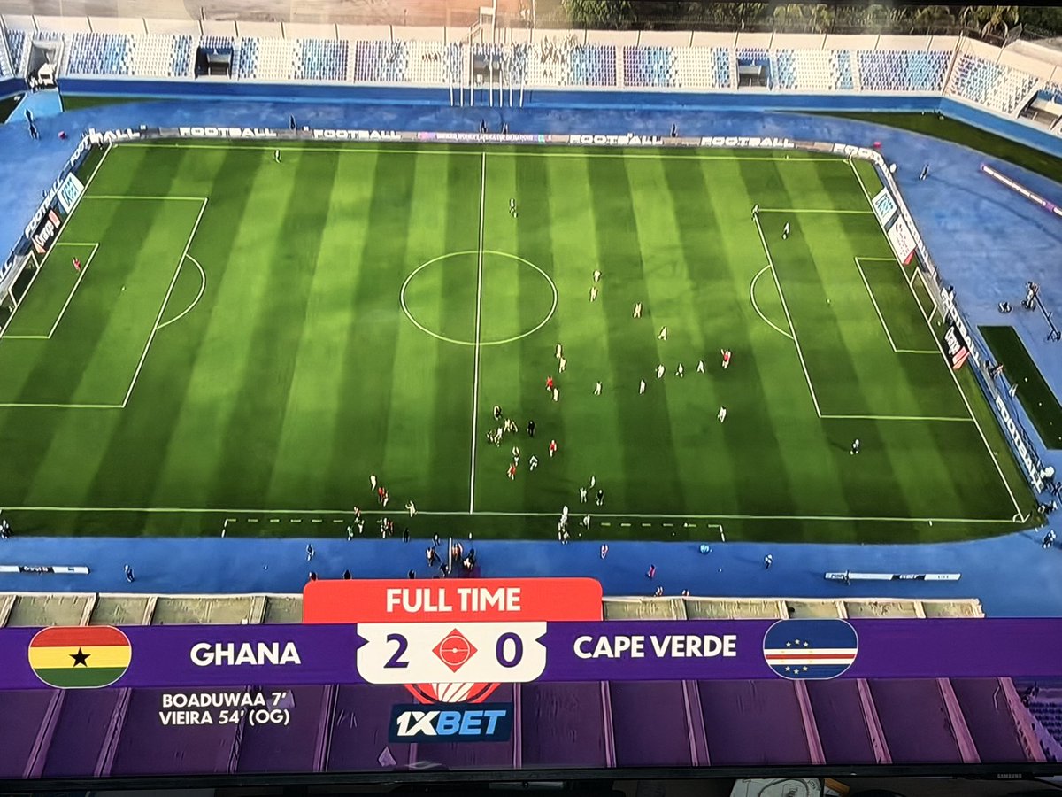 ashesgyamera's tweet photo. FT — Ghana 🇬🇭 2-0 Cape Verde 🇨🇻 
#2026AWFCON https://t.co/gTBGG1AmkP