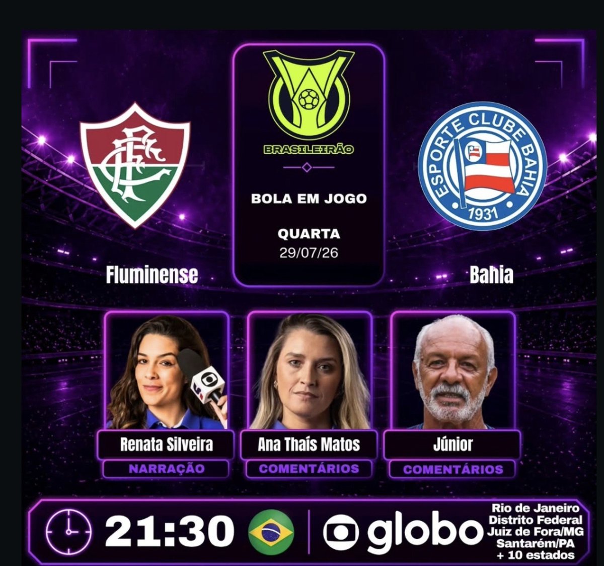 FluCentraI's tweet photo. Fluminense x Bahia terá transmissão da globo https://t.co/2iqyh3DBYF