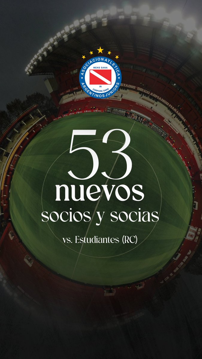 SociosAAAJ's tweet photo. #AAAJ 💳 Les damos la bienvenida a los nuevos socios y socias de @AAAJoficial que se asociaron en la previa del partido vs. Estudiantes (RC).

📲 https://t.co/ODdAdJLehd 
🌐https://t.co/wdeF0KYFbI 
📩socios@argentinosjuniors.com.ar https://t.co/gzpxXfMSCY