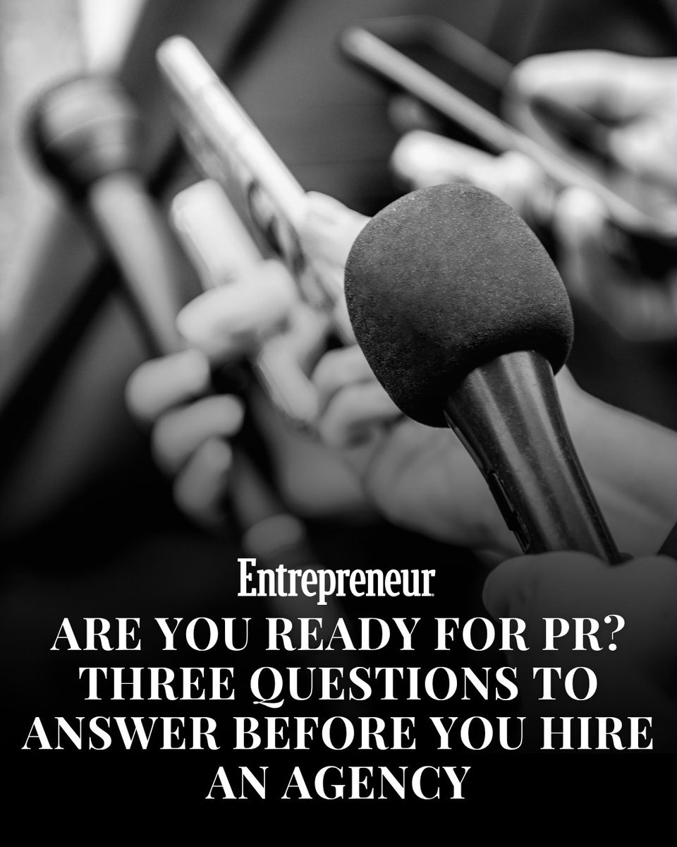 Entrepreneur's tweet photo. A lot of people say you can hire a PR agency too early. Annie Scranton of Pace PR disagrees, but there are three things you need to be able to answer first.

Do you have a genuinely unique idea? PR works when there's a real story to tell. If the idea isn't distinct, the coverage won't be either.

Do you have a business model and real clients? A concept isn't enough. You need proof of concept — or at minimum, confidence that it's coming. PR can start before everything is locked in, but not before you know it's real.

Do you know what you actually want from the engagement? Awareness, credibility, investor attention, inbound leads — these require different strategies. If you don't know where you're going, any road will take you there.

Get clear on those three things. The agency conversation gets a lot more productive from there.