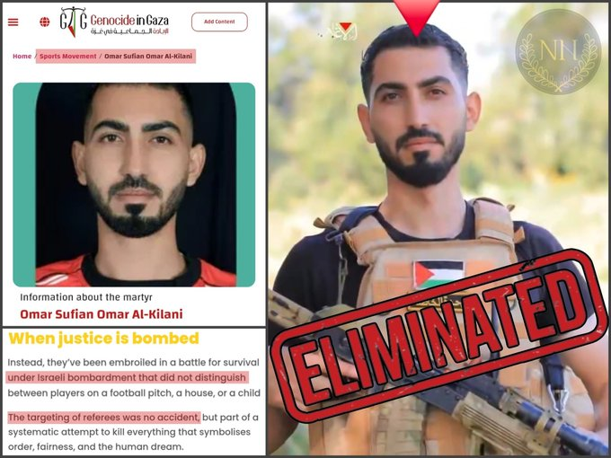 MartinsGere's tweet photo. ELIMINADO  Otro “atleta inocente asesinado por Israel” resultó ser un terrorista de Hamás eliminado por las FDI.  Omar al-Kilani, quien aún se exhibe como el niño de carteles para la infamia sangrienta de “Israel está atacando a civiles”, era un terrorista https://t.co/gj1ZR4Jmkh
