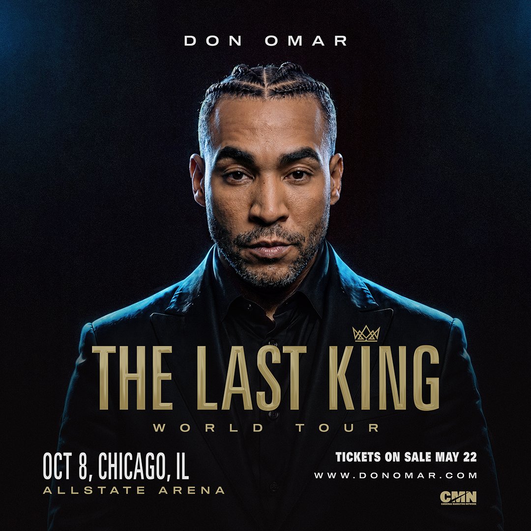 AllstateArena's tweet photo. The King is coming to Allstate Arena 👑🔥 Don Omar brings The Last King World Tour to town on Thursday, October 8, 2026 for a night packed with reggaeton hits and nonstop energy! 🎶🎤 #DonOmar #LastKingWorldTour #AllstateArena https://t.co/kbDhri68nG