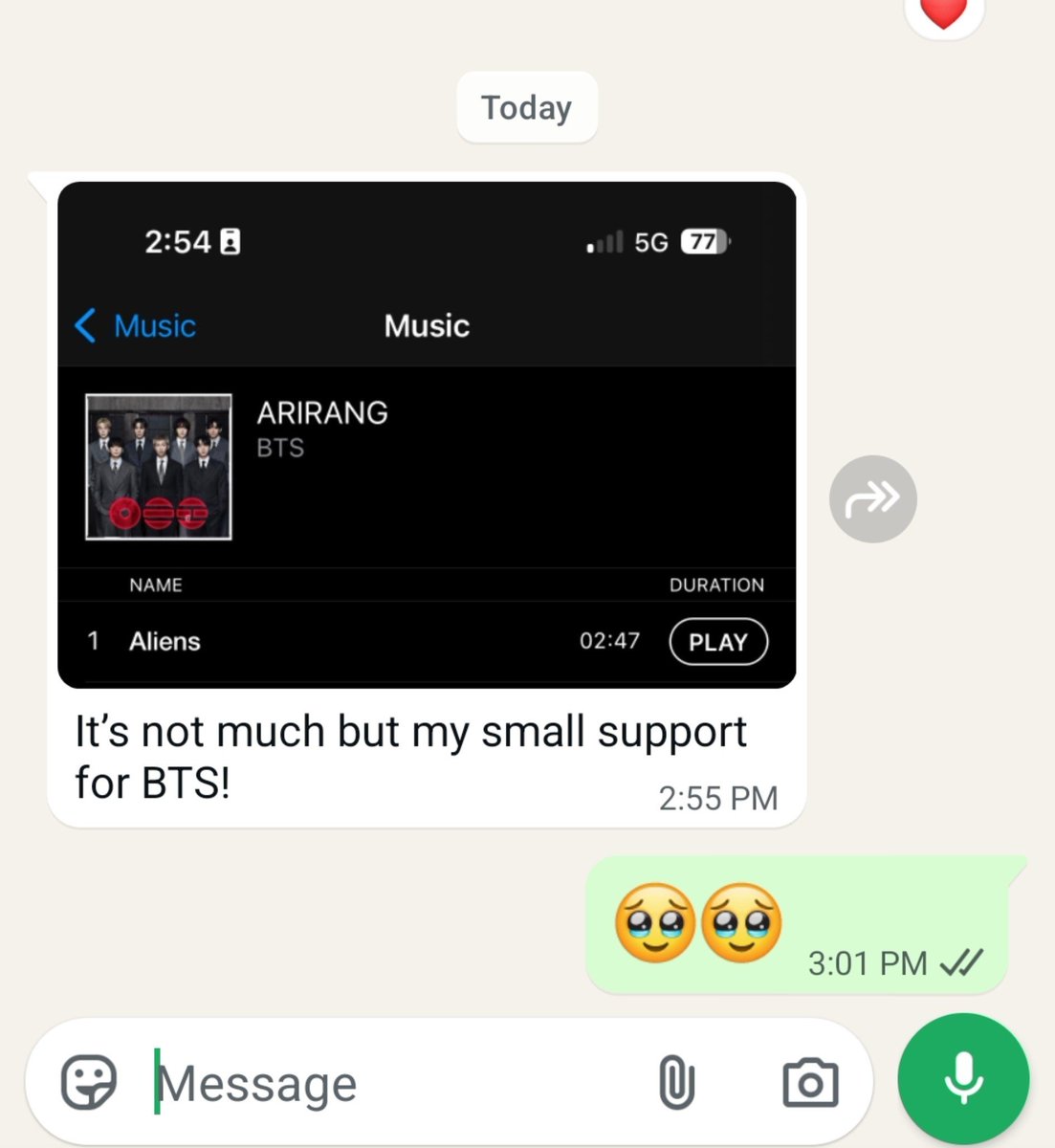 kayrh11's tweet photo. Omg I was telling my colleague about BTS and how cool they are for standing up for themselves and that army is buying Aliens to show support and: https://t.co/gLzVT1p2ra