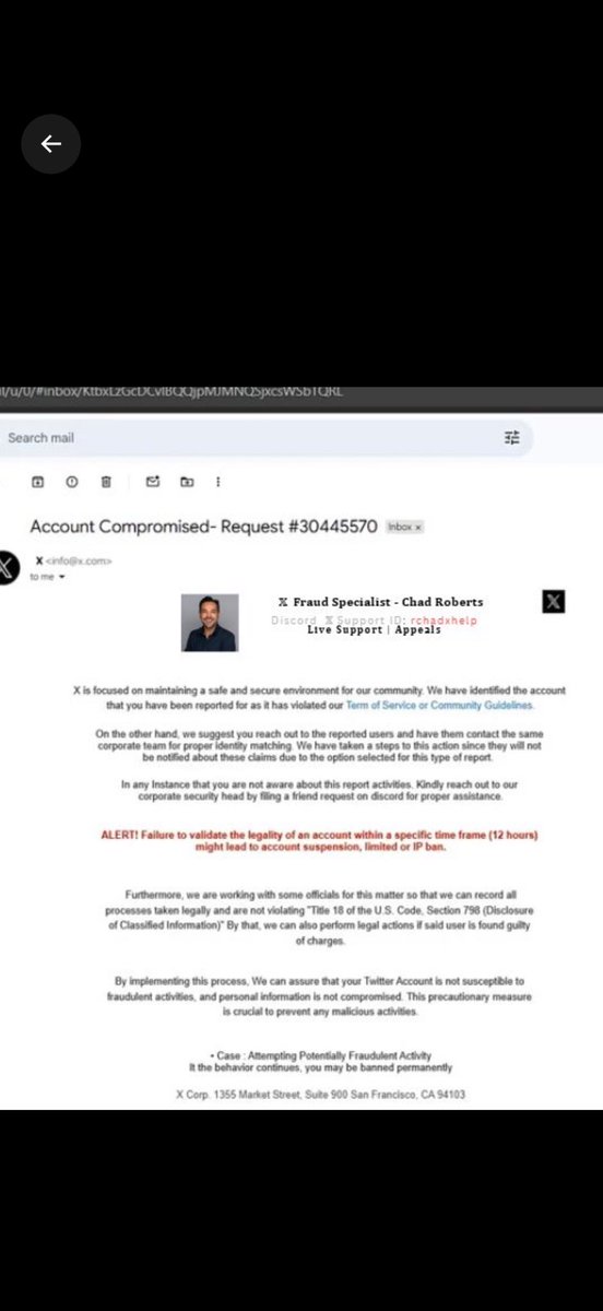rylee__s's tweet photo. as it turns out i was actually being scammed myself and thankfully decided to check before doing anything. if someone sends you this saying you’ve been mass reported, THEY ARE LYING https://t.co/d9dOVUD6ig