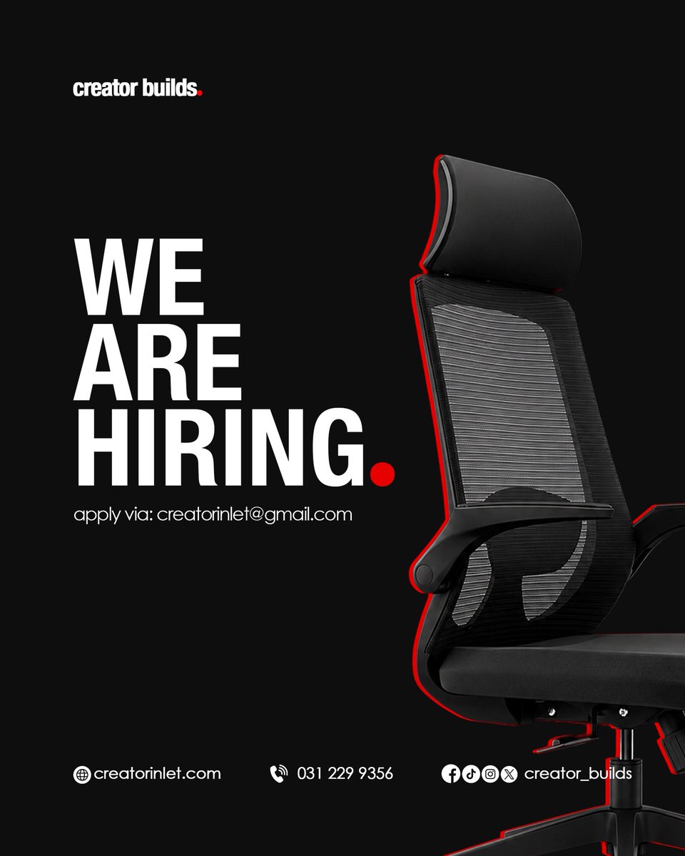 creator_builds's tweet photo. Hiring 

apply via: creatorinlet@gmail.com https://t.co/5iic2u0XVb