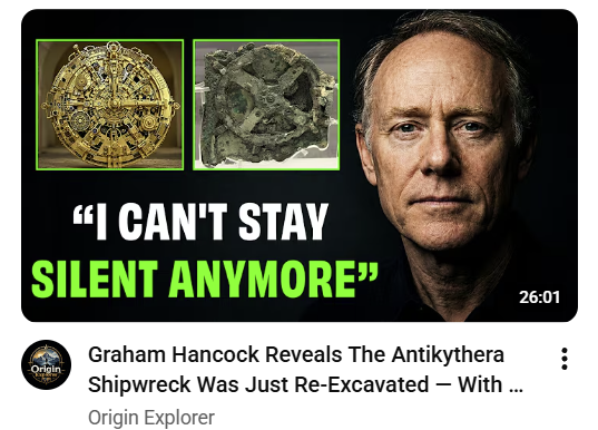 PortantIssues's tweet photo. "@Graham__Hancock Reveals Antikythera Shipwreck Was Just Re-Excavated" This must be one of the sloppiest examples of AI-gen pseudoarcheological slosh to have surfaced for a long time. Hancock churns out the same old tired stuff about this 1st cent BC find. https://t.co/my3jU36zVD https://t.co/kdjjzDQJSM