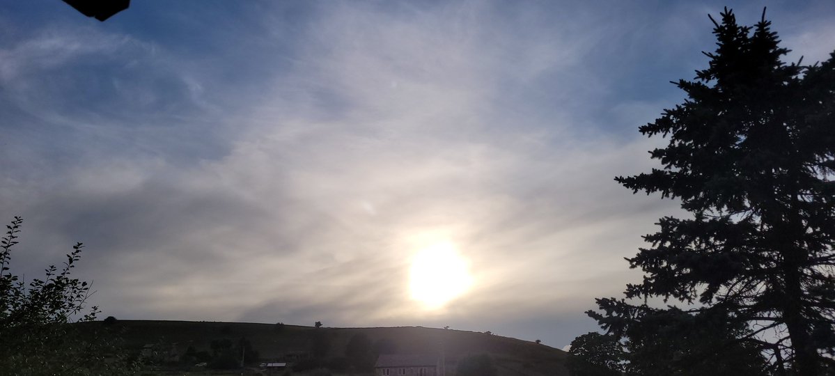 ANGRYNIC2's tweet photo. Nice 'sunset' for midsummer... you fucking psychopathic subhumans. Every single scum pilot needs to pay for their crimes. Taking pay to spray. Budget airlines and the UN alliance committing #crimesagainsthumanity  #pilotlife #skybastards #lookup https://t.co/bAAColkUUc