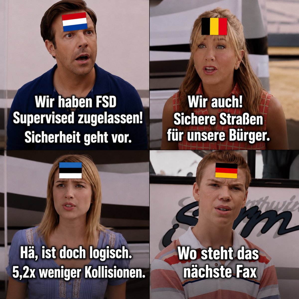 EFIEBER_ANDRE's tweet photo. Traurig, aber wahr.

Deutschland schützt seine Bürger lieber vor Fortschritt als vor Unfällen. Dabei wäre schon ein einziger verhinderter Unfall ein Riesenerfolg – erst recht, wenn dadurch ein Menschenleben gerettet wird. 

Für mich klares Politikversagen. https://t.co/ZG7NHVEoa3