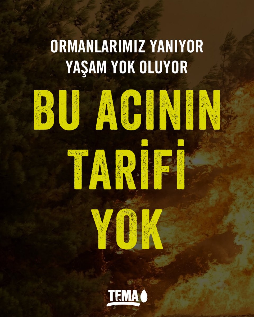 temavakfi's tweet photo. 📌 Ülkemizin dört bir yanından orman yangını haberleri gelmeye devam ediyor.

Antalya, Balıkesir, Çanakkale, Kütahya, Muğla ve Yalova’da çıkan orman yangınlarıyla mücadele sürüyor. 

Yangından etkilenen tüm bölgelerimize geçmiş olsun dileklerimizi iletiyoruz. Kaybettiğimiz tüm canlılar için çok üzgünüz.

❗️İhmaller büyük felaketlere yol açıyor. 

❗️Ağaçlar, hayvanlar, toprak ve yaşam alanlarımız yok oluyor. Sadece doğa değil, hepimiz kaybediyoruz.

Yangınlarla mücadelede canla başla çalışan tüm ekiplere ve destek veren herkese minnettarız. @OGMgovtr