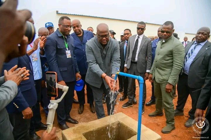 MarcelKabueka's tweet photo. 🚨 Kamina tourne la page de 50 ans de pénurie ! Grâce au Président Félix-Antoine Tshisekedi Tshilombo, plus de 230.000 habitants auront enfin accès à l'eau potable. 🇨🇩 https://t.co/zrx8Cj4BhA
