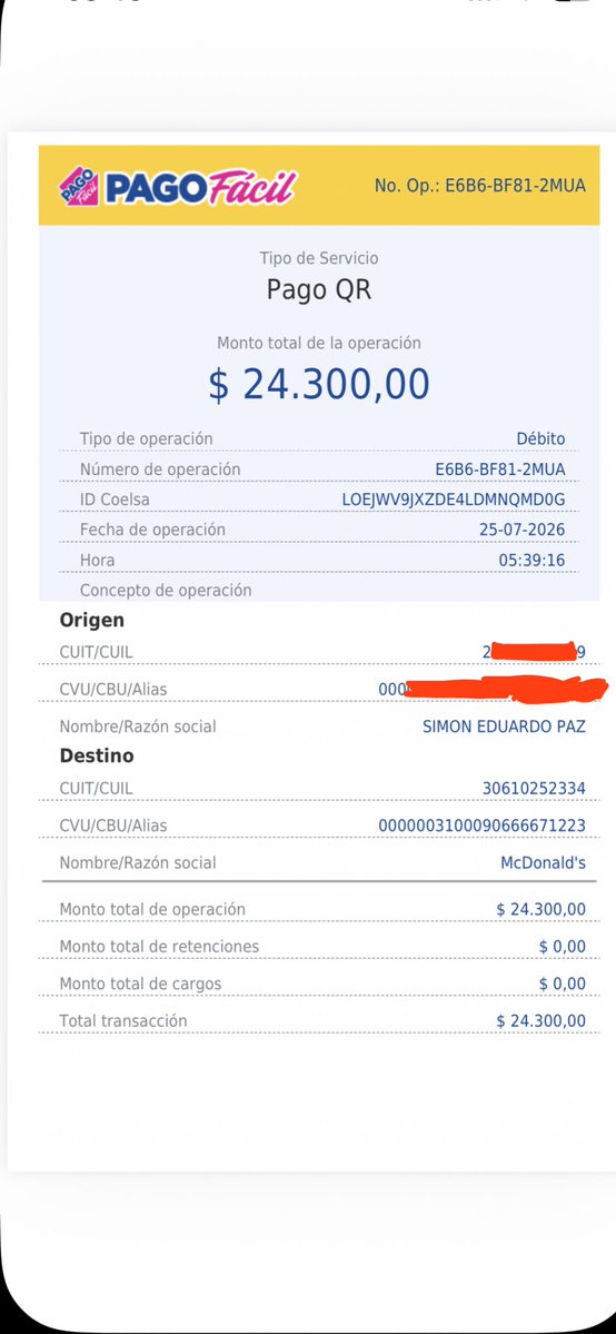 zapnomis's tweet photo. @McDonalds_Ar cobró $24.300 de un pedido que me SACARON DE LAS MANOS el 25/7 (5:39 a.m.) por una falla con el pago con QR.  Los canales de reclamo no funcionan. Ni el restaurante ni la billetera virtual se hacen cargo. https://t.co/2oIqRqAPxv